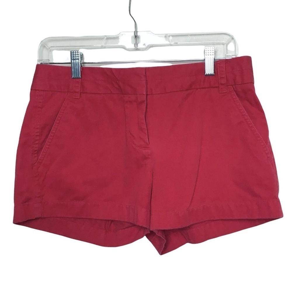 J Crew Red 100% Cotton Chino Shorts Size 2